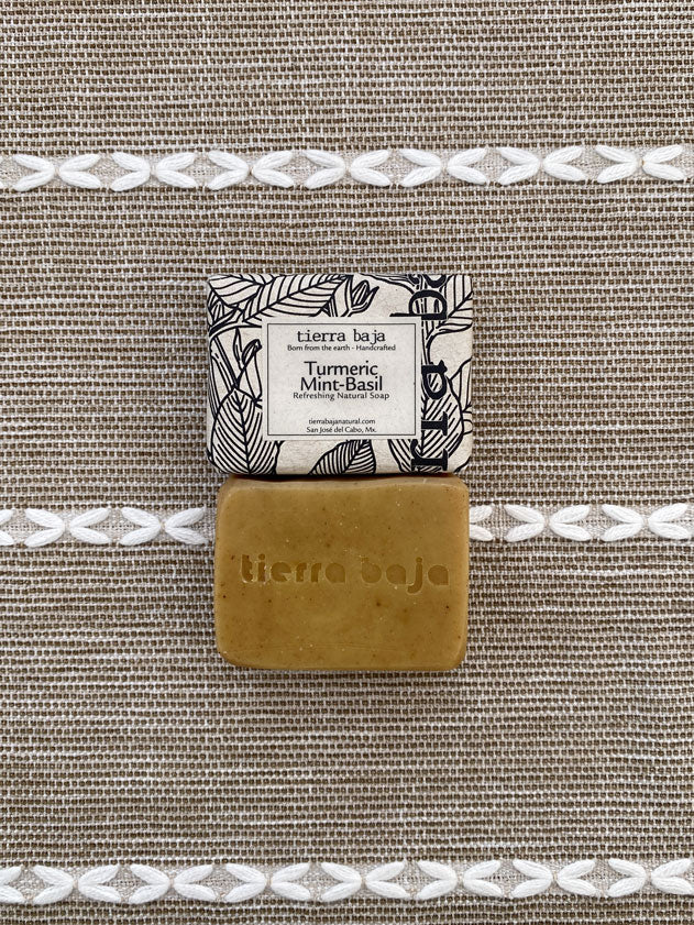Refreshing Natural Turmeric, Mint and Basil Soap